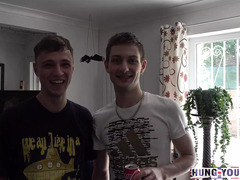 Brit twunk takes on a humungous jizz-shotgun with Josh's filth-sopping room